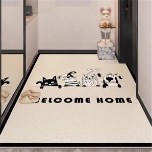 免洗可擦可裁剪皮革地垫卡通可爱入户门地垫玄关门口耐脏耐磨脚垫