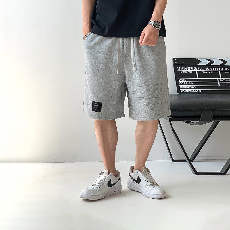 徐太浪贴布休闲运动短裤男2025新款夏季松紧腰速干宽松直筒五分裤