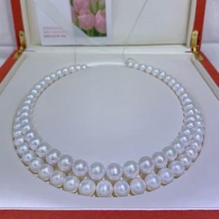 项链 11mm礼物天然淡水珍珠项链 圆润强光微瑕大尺寸基础款