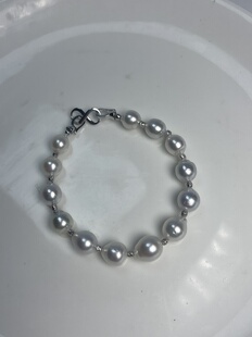 福利不退换海水澳白珍珠手链，S925银，卡8-9+