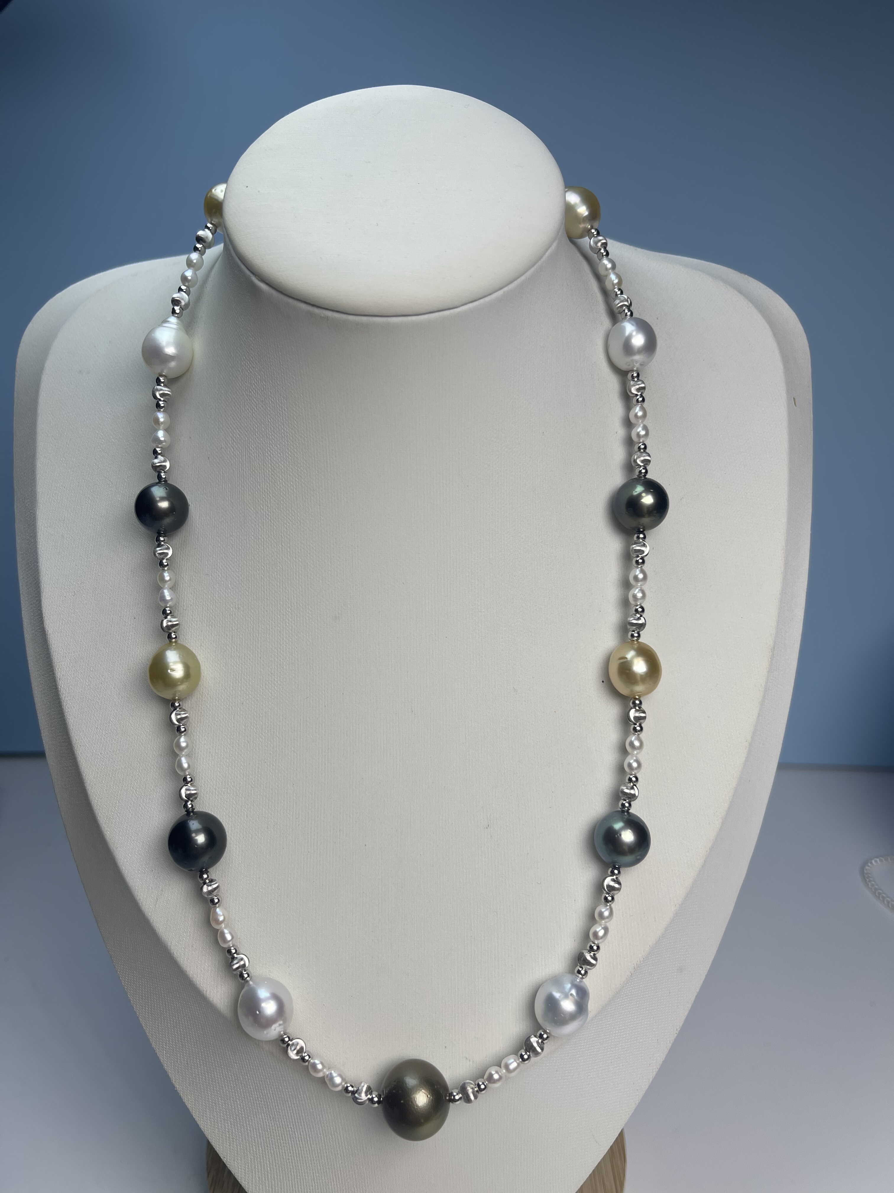 福利不退换海水大溪地南洋金珠澳白设计款项链，S925银