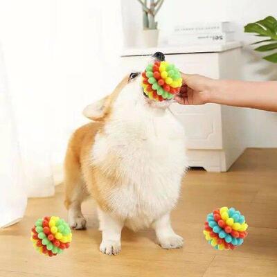 Funny Bite Resistant Dog Elastic Ball Toy Colorful High
