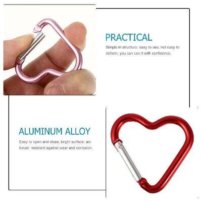 15 Pcs Heart Shaped Carabiner Caribeener Clips Key Chain
