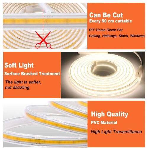 220V COB LED Strip Light Dimmable 360led/m With Dimmer