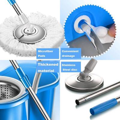 Spin Mop Bucket System with Wringer Set Magic Round Mops Hou