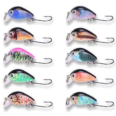 10Pcs Wobbler Crankbait with Tackle Box Topwater Wobbler