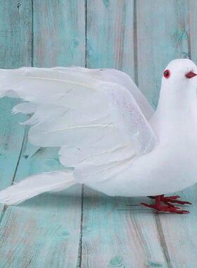 Artificial Foam Doves Birds with Feet Decorative for Home
