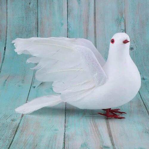 Artificial Foam Doves Birds with Feet Decorative for Home