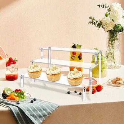 Acrylic Display Risers Clear 4 Tier Perfume Display Holder