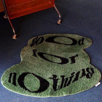 Irregular Tufting Letters Rug Bedside Mat Soft Carpet