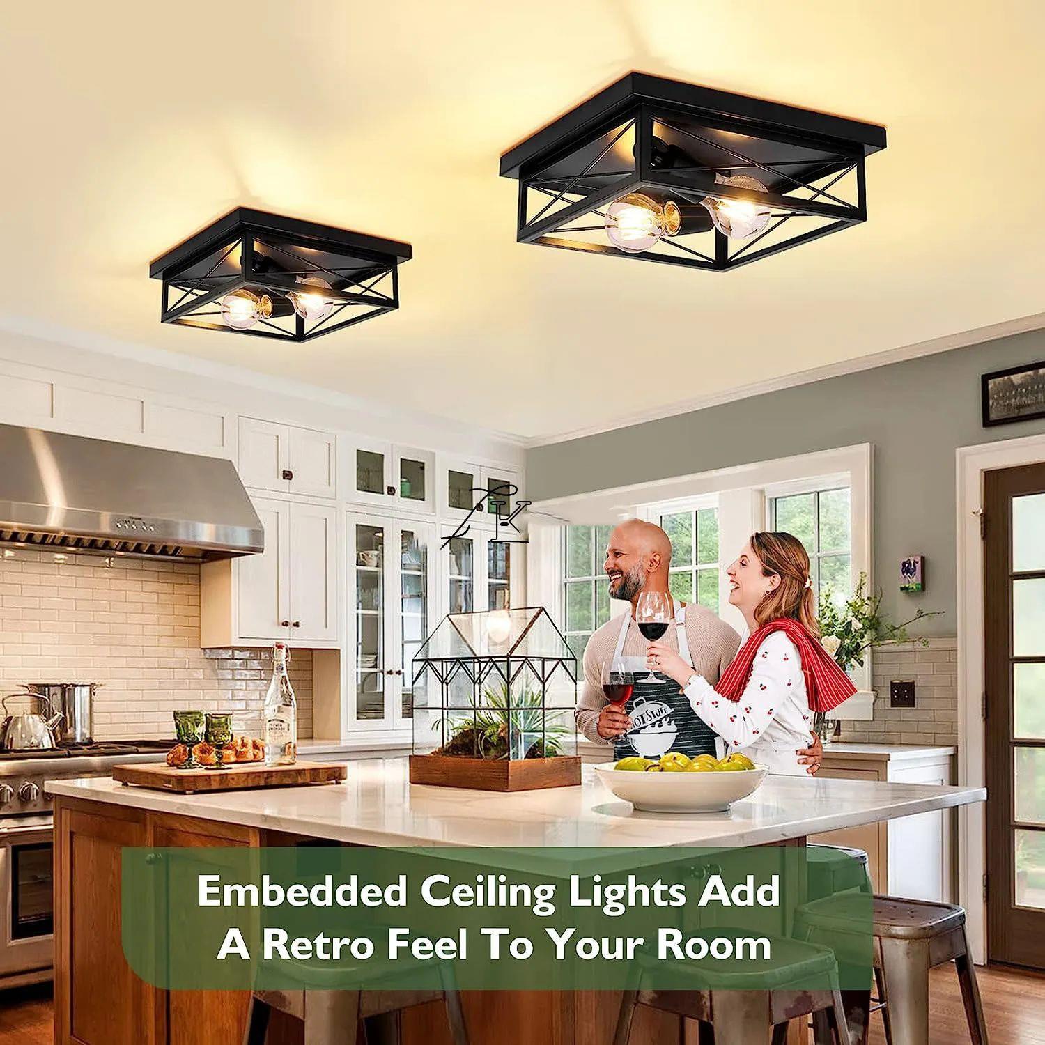 Modern LED Ceiling Lights Industrial Iron Black Nordic Minim
