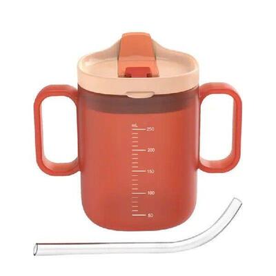 300ml Mini Straw Water Bottle Cute Anti-fall Portable