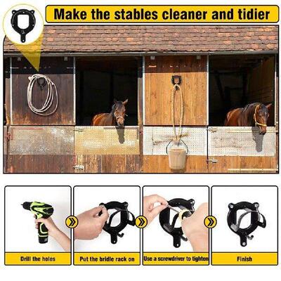 Horse Bridle Rack with Tubes and Screw Bridle Bracket
