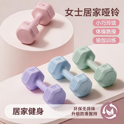哑铃女士家用3/4kg一对杠铃1/2kg女生小哑铃日用