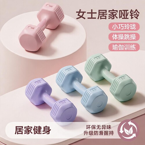 哑铃女士家用3/4kg一对杠铃1/2kg女生小哑铃日用
