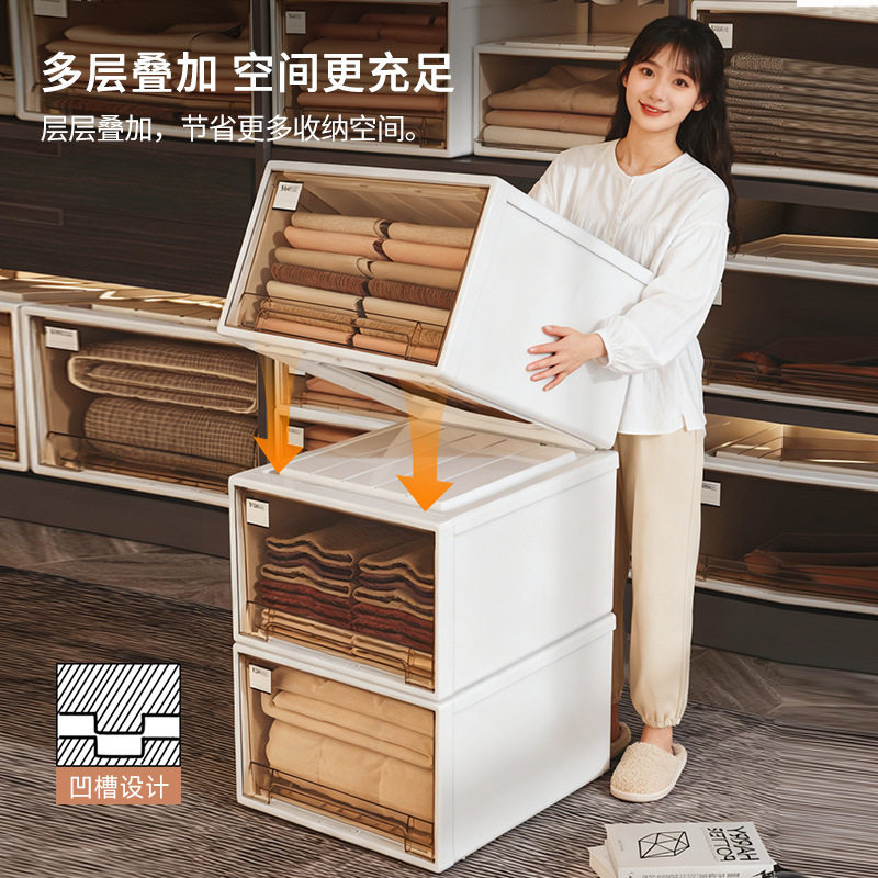 柜子里收纳盒抽屉式收纳盒衣柜透明收纳箱家用衣服内衣衣物储物柜