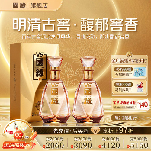 国缘V6柔雅型49度500ml*2瓶