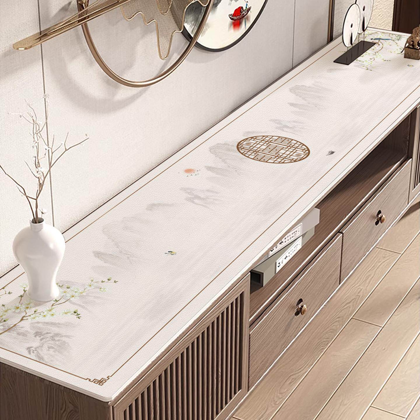 新中式电视柜双面革垫耐脏免洗桌布防刮耐磨玄关鞋柜餐边柜保护垫