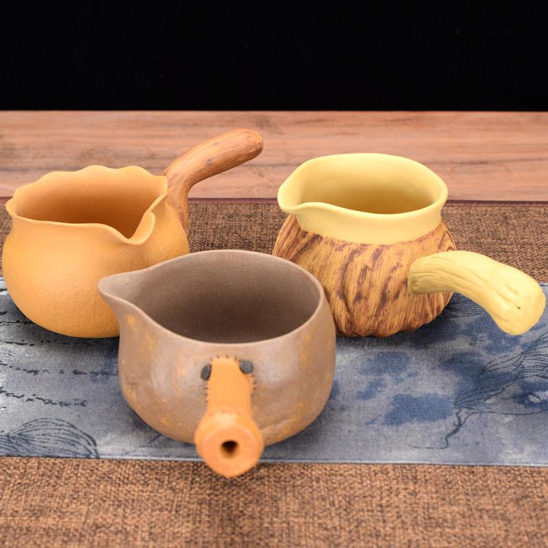 宜兴原矿紫砂公道杯纯手工公杯段泥功夫茶杯分茶器茶具配件品茶杯