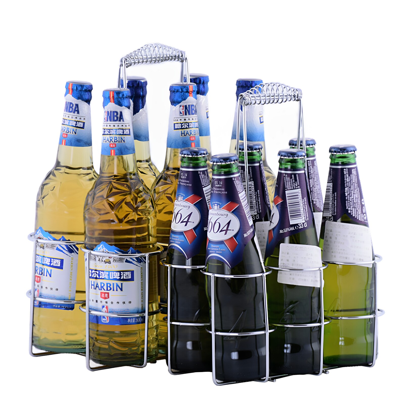酒吧啤酒提架冰箱啤酒收纳架啤酒展示架烧烤摊啤酒手提架置物架