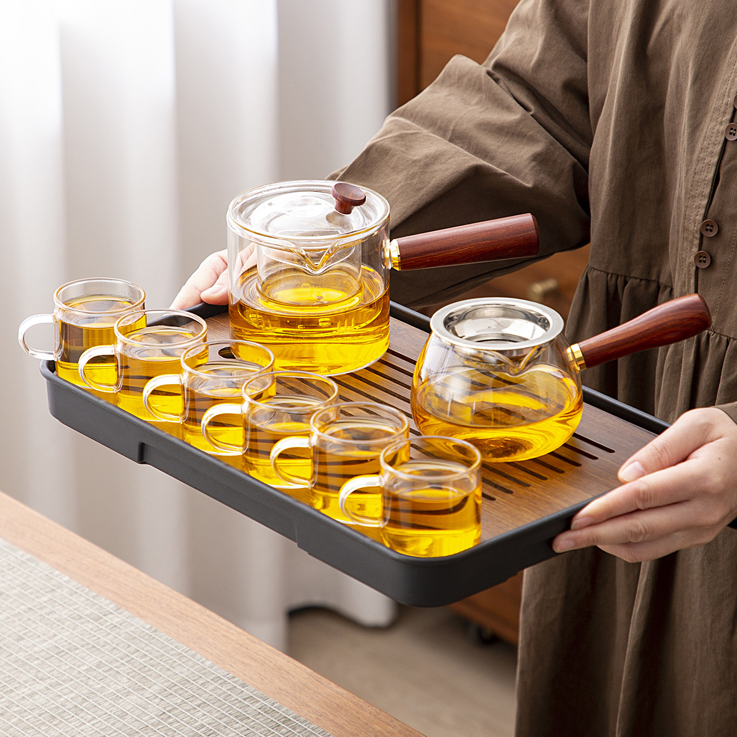 【茶具套装】侧把茶壶玻璃泡茶壶耐高温家用过滤整套一套组合煮茶,餐饮具,整套茶具,淘宝优惠券,粉丝福利购,淘宝优惠卷