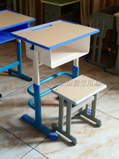 单人课桌凳 销新款 单人课桌椅 学校写字桌厂 手摇升降 学生课桌椅
