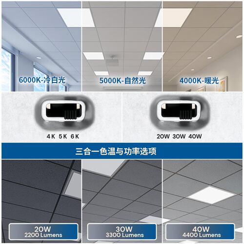 跨境0-10V调光LED面板灯航站楼客运候车厅保龄球馆可调功率平板灯