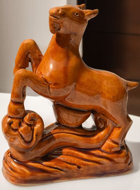 陶瓷如意元宝羊摆件吉祥工艺品