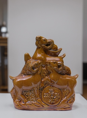 三阳开泰饰品陶瓷三阳开泰中国工艺家居客厅装饰礼品西南角补货