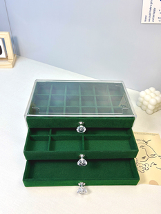 新型抽屉式多层轻奢分区首饰盒耳环项炼戒指收纳盒珠宝展示盒