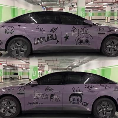 适用于小鹏P7+ M03拉卜卜 LABUBU 车贴拉花小米su7可爱个性车身贴