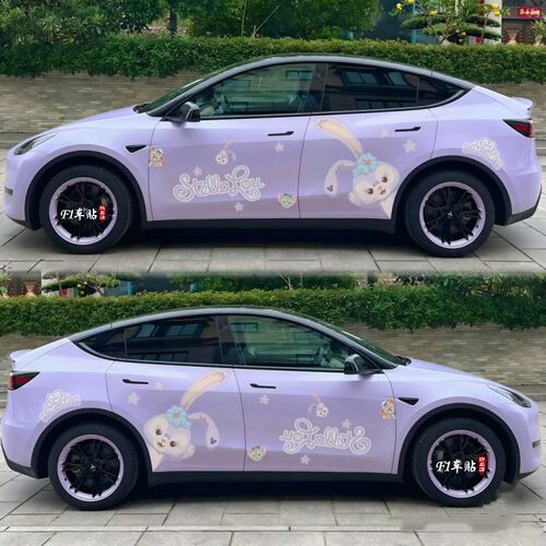特斯拉毛豆model3星黛露车贴modelY法拉利小红书同款个性装饰贴纸