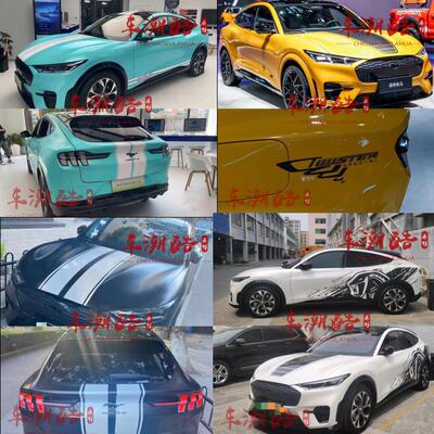 适用福特电马Mach-E改装拉花野马Mustang GT引擎盖个性装饰车贴纸