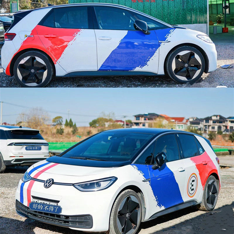 适用大众ID3个性车身彩绘拉花 高尔夫67尚酷GT改装改色车贴 Polo