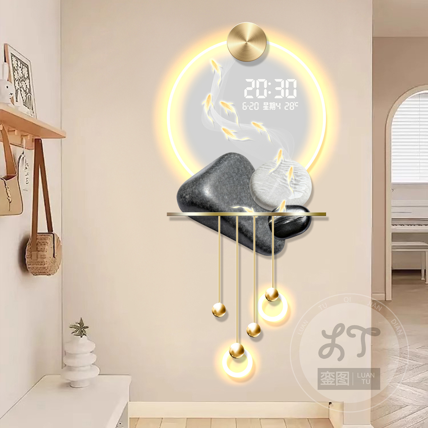 石来运转入户玄关装饰画高级感