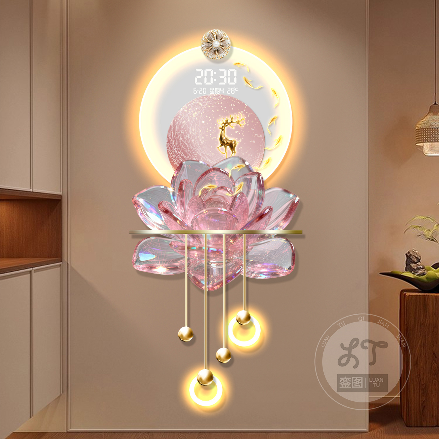 奶油风入户玄关装饰画花卉