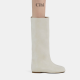 Cihi设计款 Opia 线条主义内增高气质长筒靴子女百搭显瘦套筒靴