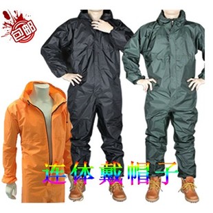 连体托雨衣摩车男连帽工作服套可 69防水防油防尘服喷漆服装