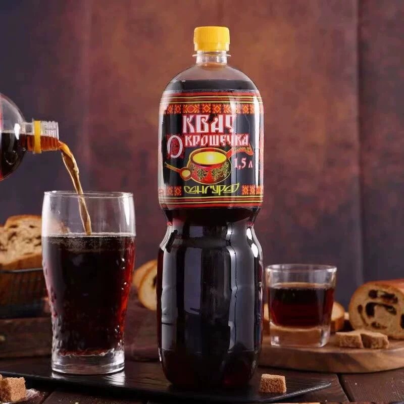 俄罗斯进口格瓦斯三古拉依牌发酵饮料汽水瓶装1500ml*3瓶