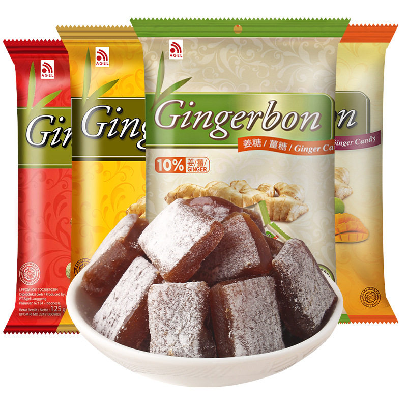 印尼进口Gingerbon津格伴姜糖125g 蜂蜜老生姜汁味软糖果休闲零食