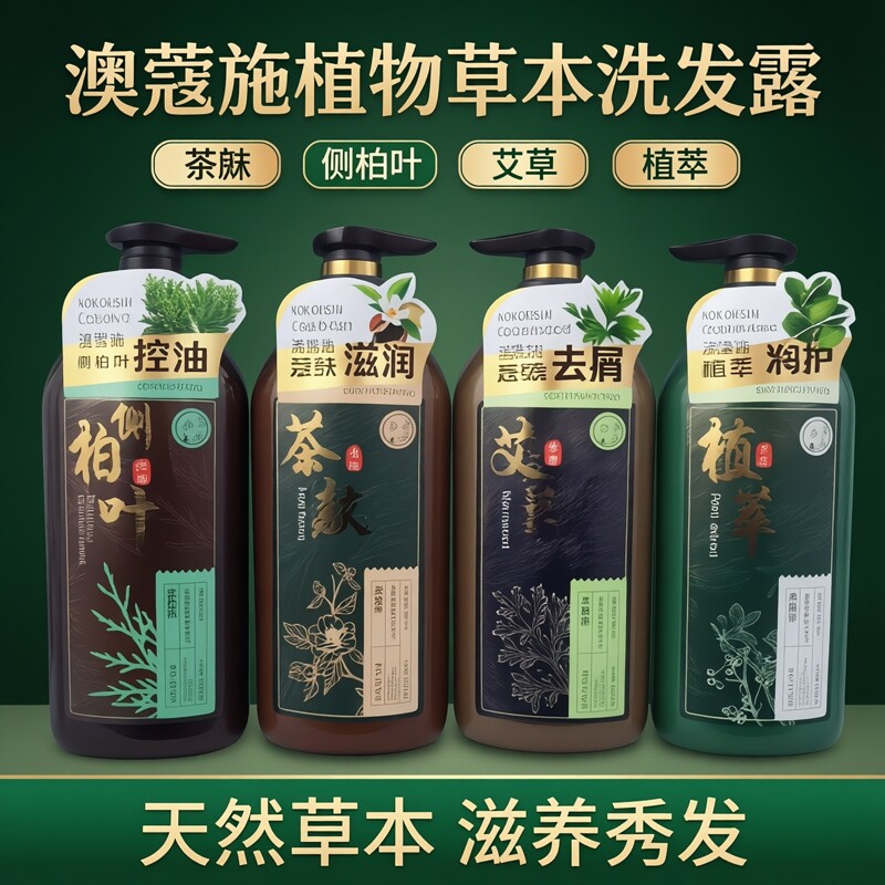澳蔻施茶麸滋润蓬松洗发水茶麸植物草本去屑控油健发养发洗发露
