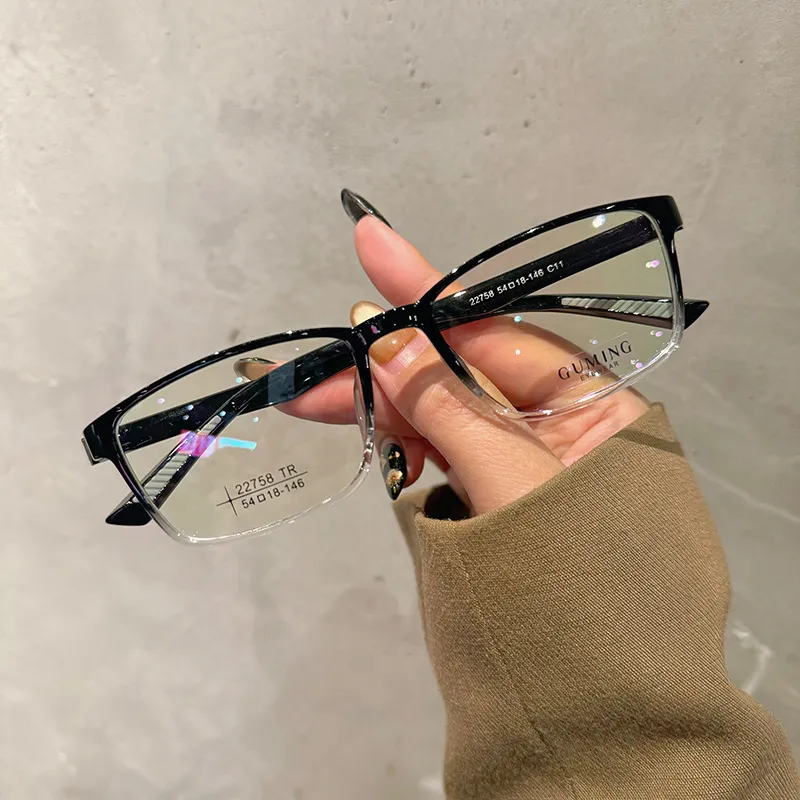 文奕大脸眼镜男近视超轻tr90无螺丝眼镜框架眼镜可配度数丹阳眼镜