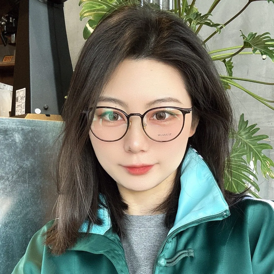 韩版超轻抗蓝光显瘦近视眼镜框女方圆简约配专业配高度数钛架5005