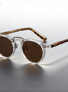 小圆框仿板材嘻哈朋克风时尚达人个性太阳镜欧美街拍网红ins墨镜