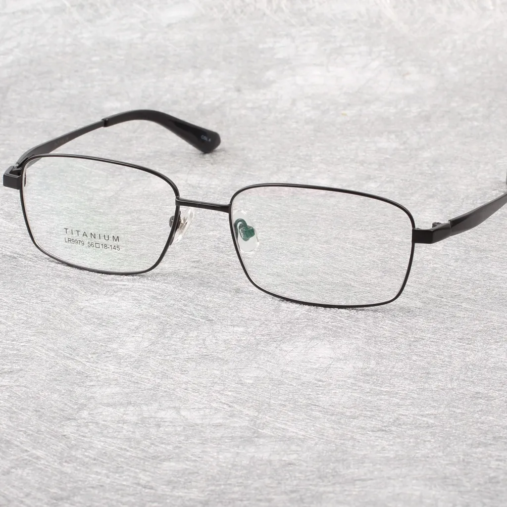 纯钛眼镜框男士56大方框大脸商务光学全框镜架9979