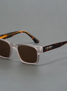 时尚复古方形上黑下豹纹全框防紫外线墨镜日系简约文艺风太阳眼镜