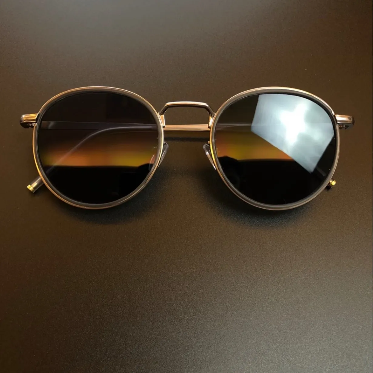 新款潮流太阳镜男士复古小圆框眼镜港风黑玳瑁墨镜女防紫外线近视