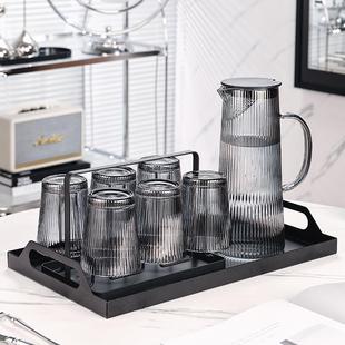 玻璃杯水杯简约轻奢高级感杯子客厅茶几家用喝水茶杯家庭杯具套装