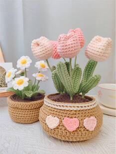 手工制作装饰品自己做diy孕期消磨时间的钩花材料包自制盆栽摆件