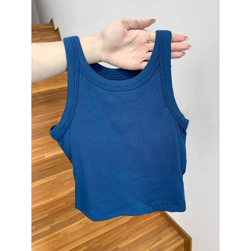 一件代发防走光带胸垫一体工字吊带女螺纹露脐运动背心外穿短上衣,女装/女士精品,大码内搭,淘宝优惠券,粉丝福利购,淘宝优惠卷